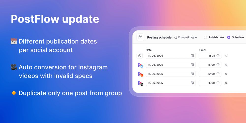 PostFlow update: different publication dates and more