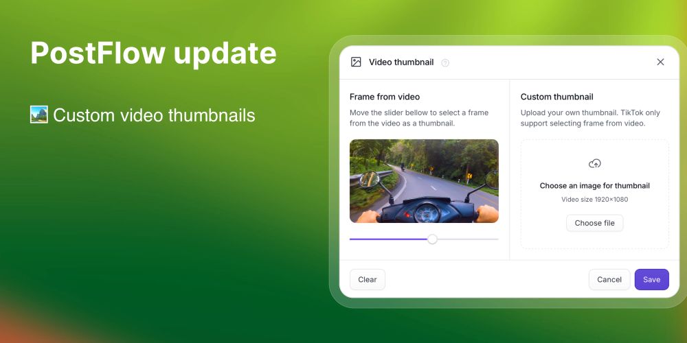 Custom video thumbnails in PostFlow