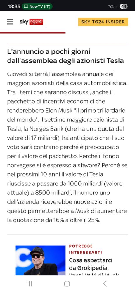 Tra i temi che saranno discussi, anche il pacchetto di incentivi economici che renderebbero Elon Musk "il primo triliardario del mondo".