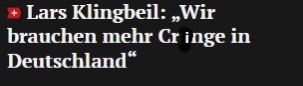 Lars Klingbeil: Wir brauchen mehr Cringe in Deutschland
(Das a an Crange wurde durch ein i ersetzt)