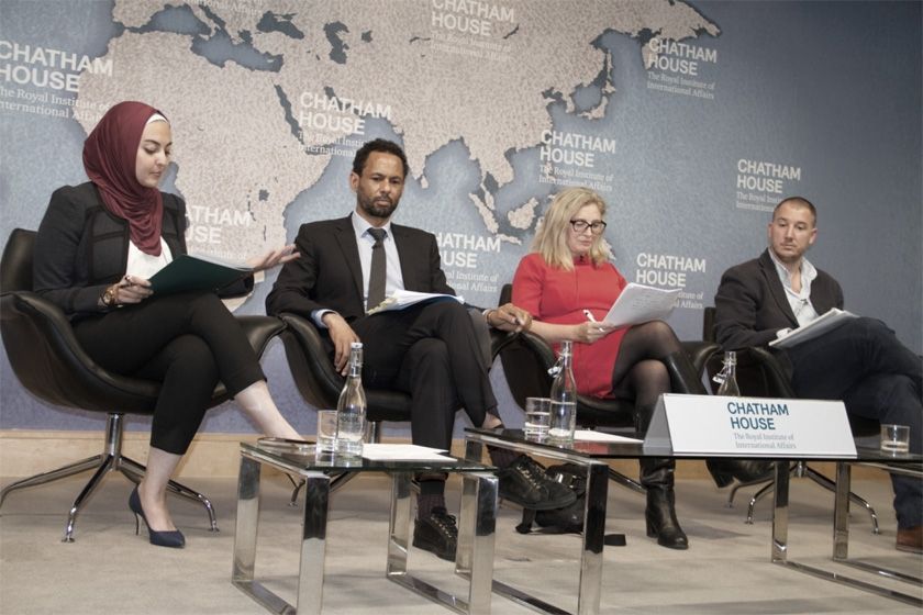 Syrian Legal Development Programme event on reconstruction and human rights at Chatham House, 2018.
