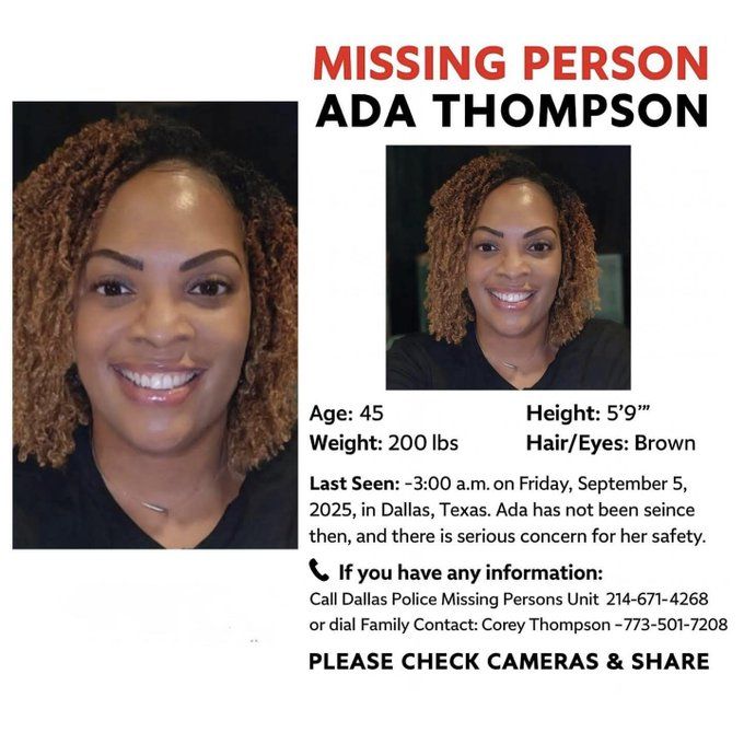 Missing person Ada Thompson Last Seen Dallas 