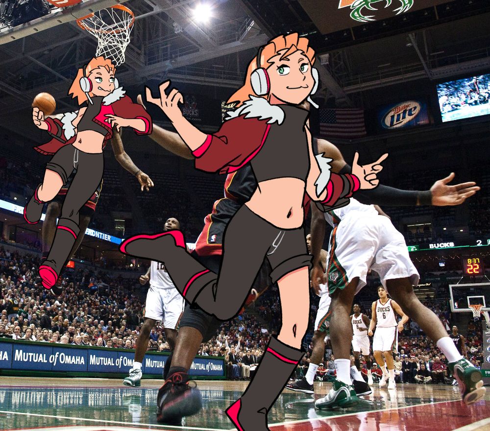 Poco from UNBEATABLE photoshopped over Lebron James and Dwayne Wade