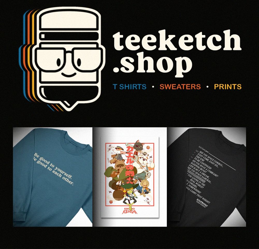 new arrivals ad for my online shop. Featuring crew neck sweaters and prints.