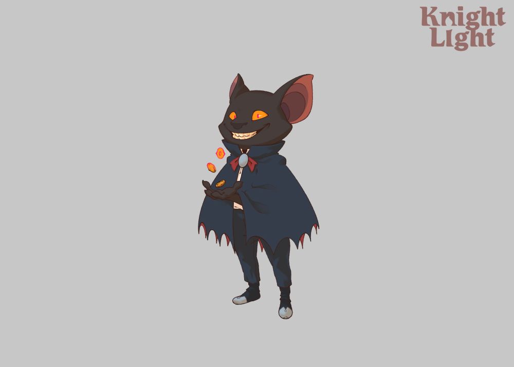 character design illustration of someone tentatively called "The Stranger" from my concept project Knight Light.