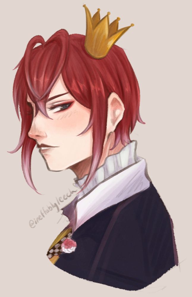 side profile art of riddle rosehearts