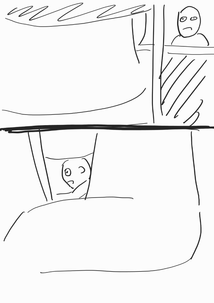 화면 구도를 표현한 디지털 손그림 