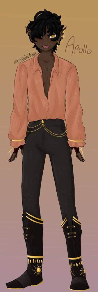 Apollo Woods adorned in an orange shirt and lots of gold