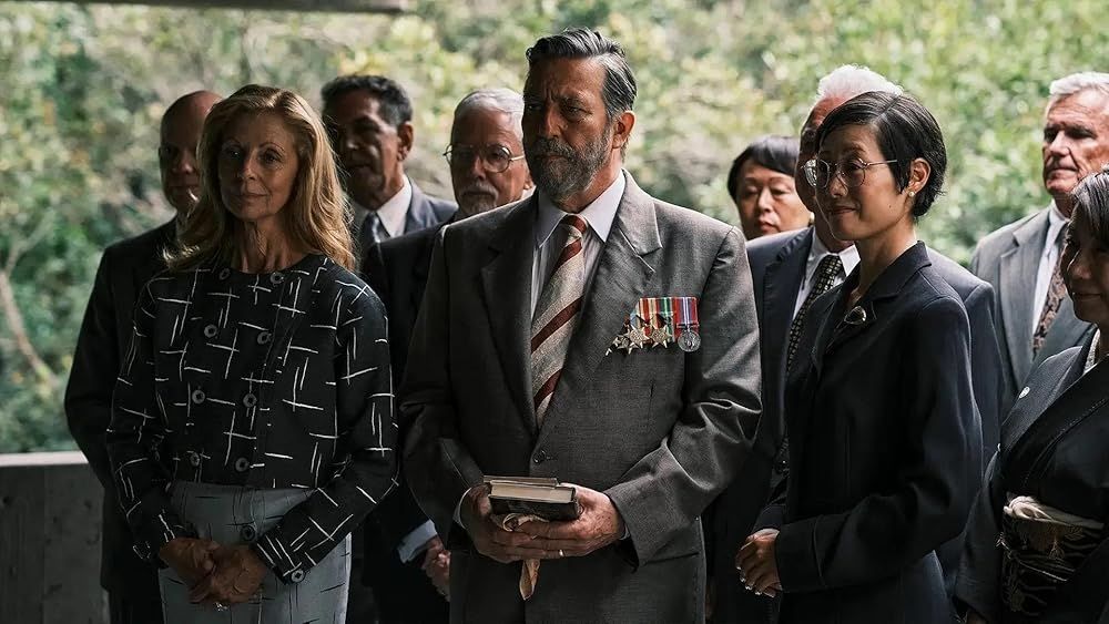 Ciaran Hinds' philandering Australian surgeon Dorrigo is haunted by his experiences as a prisoner of war in Japan in Justin Kurzel's television drama adaptation of The Narrow Road To The Deep North.