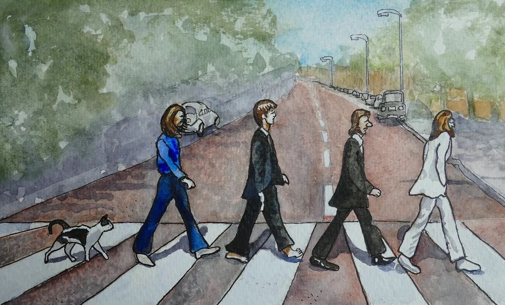 Bridget Meets The Beatles On Abbey Road