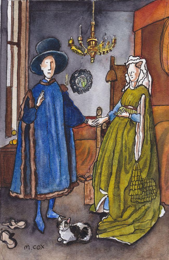 Bridget in the Arnolfini.