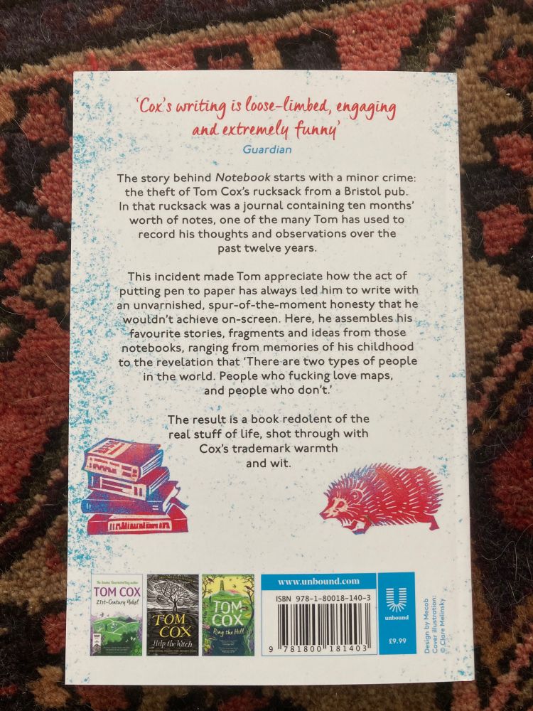 The back cover of my book Notebook.