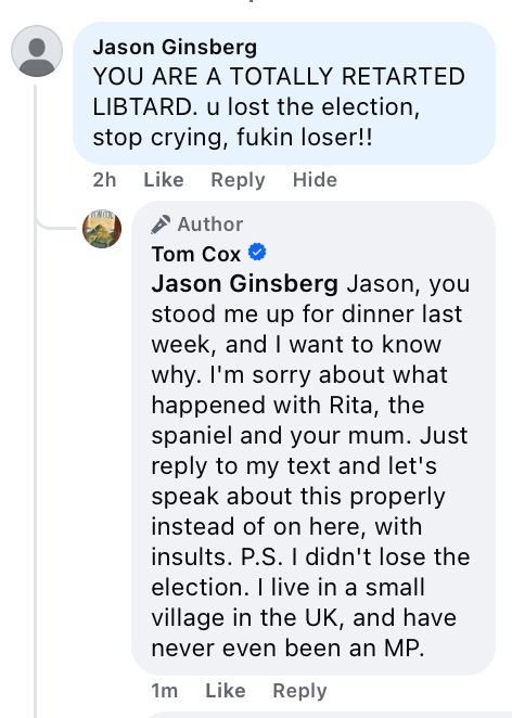 Another good chat with a Facebook troll