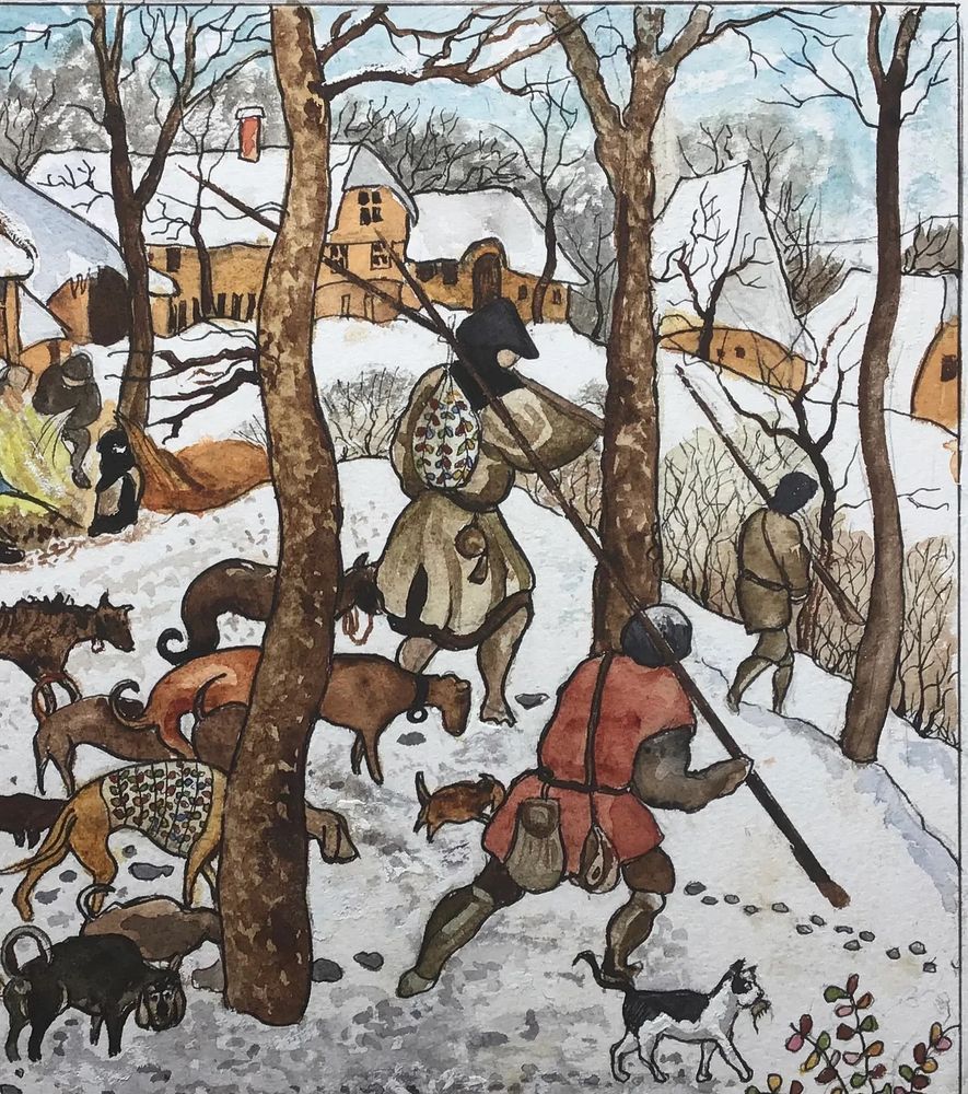 Bridget Hangs Out With The Hunters In The Snow
