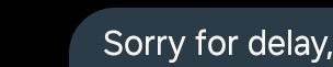 Screenshot of a text that starts with "Sorry for delay"