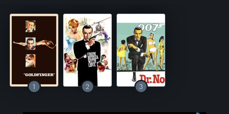 A screenshot from my Letterboxd account ranking James Bond films: 1) Goldfinger 2) From Russian With Love 3) Dr No