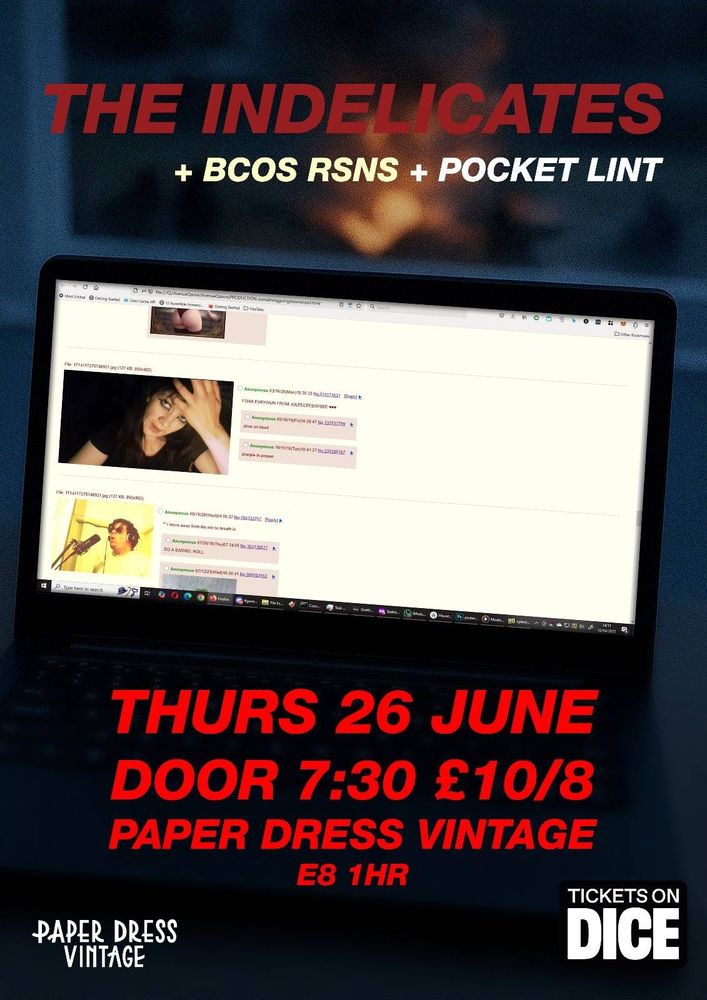 The Indelicates - Thursday June 26 at Paper Dress Vintage