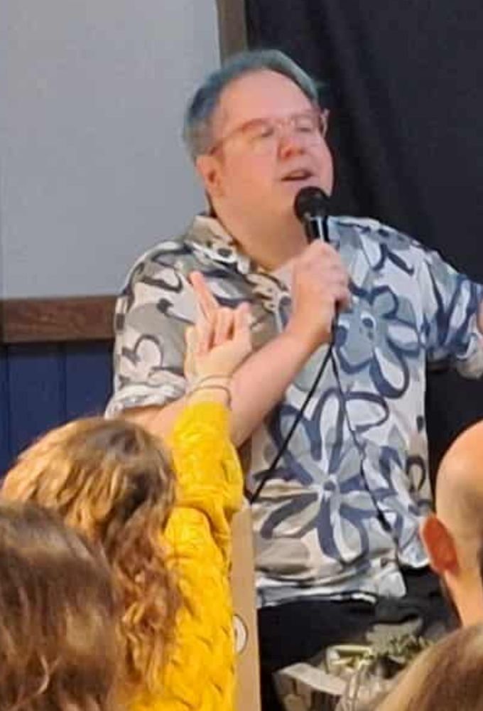 An audience member giving me the middle finger mid-show