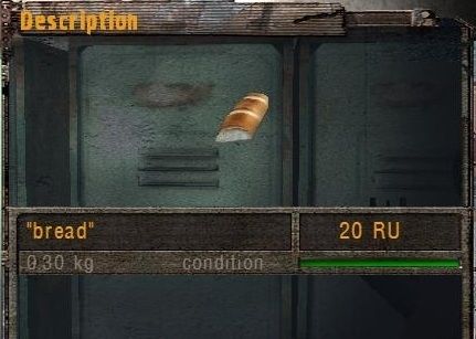 "bread" placeholder for cut quest item in Stalker Shadow of Chornobyl 
