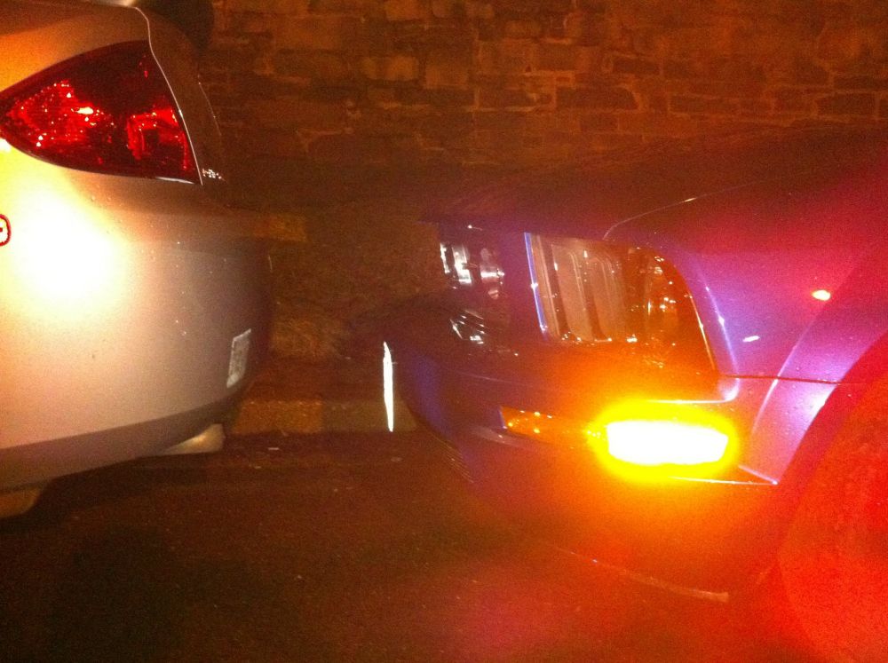 Back of car very close to another car