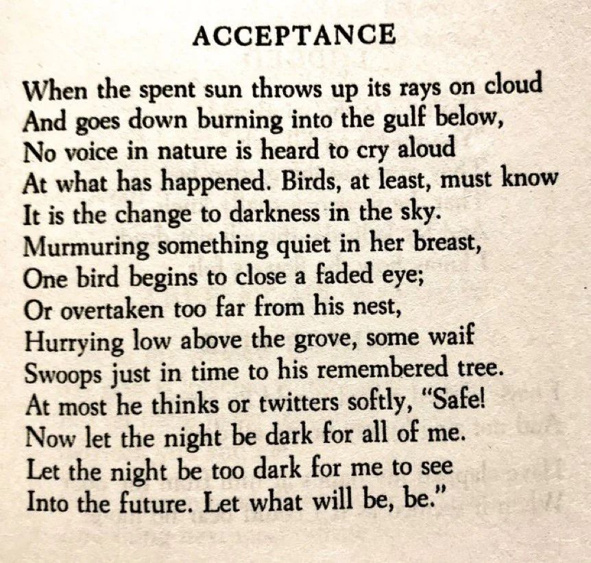 “Acceptance” by Robert Frost