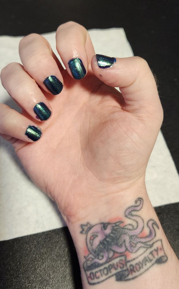 hand with painted nails