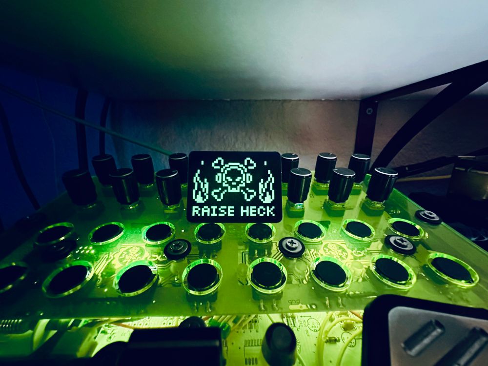 glowing raise heck sticker