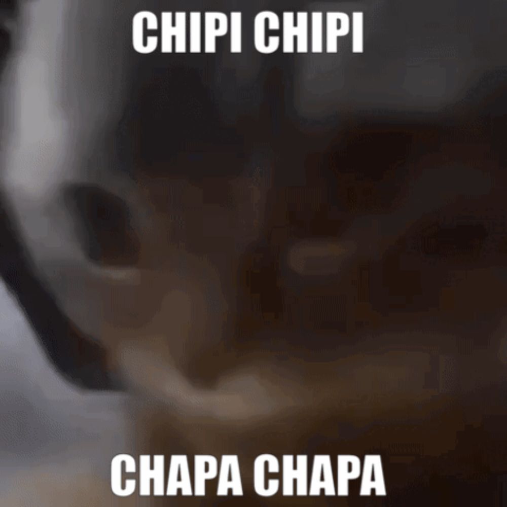 a blurred image of a cat with the words chipi chipi chapa chapa above it