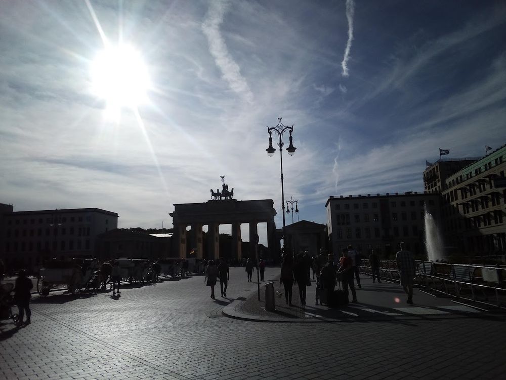 Potsdamer Plaza, Berlin, Germany, September 2019
The sun is shining so bright putting all the buildings and people in shadow.
