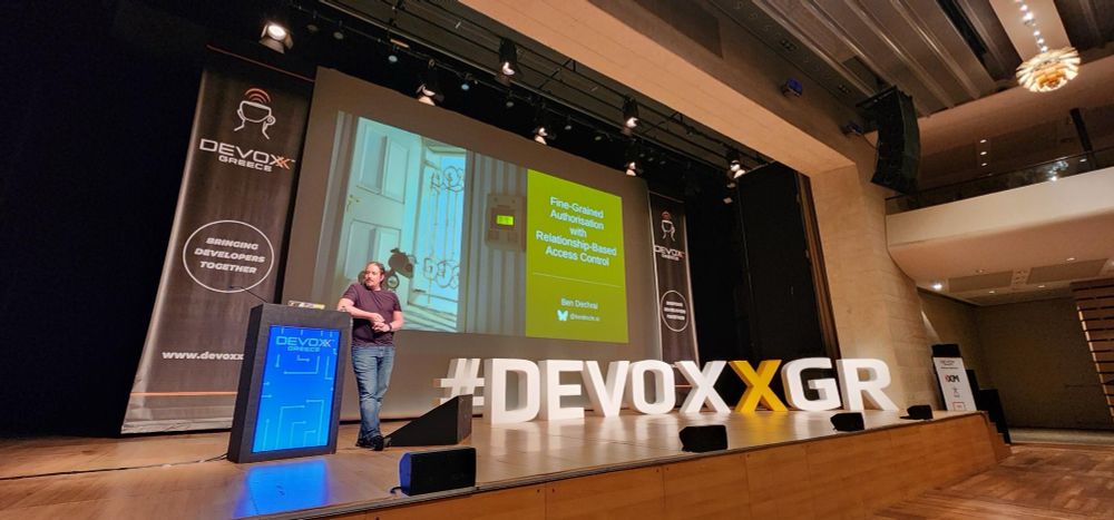 Ben on stage at Devoxx Greece