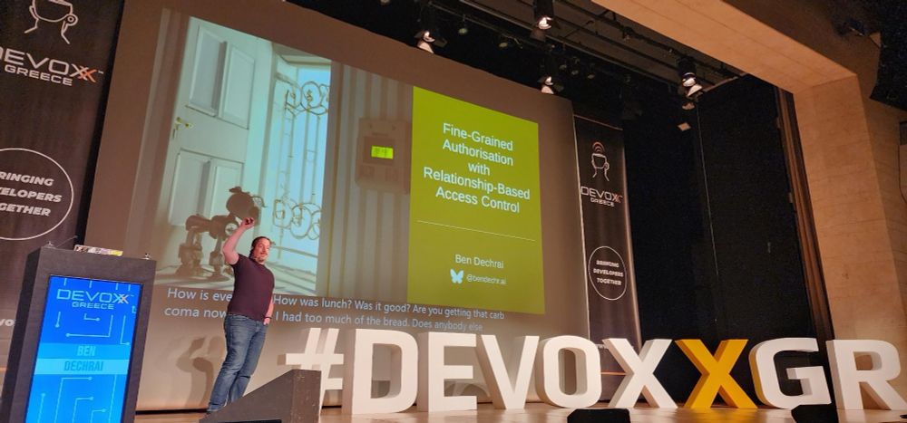 Ben on stage at Devoxx Greece