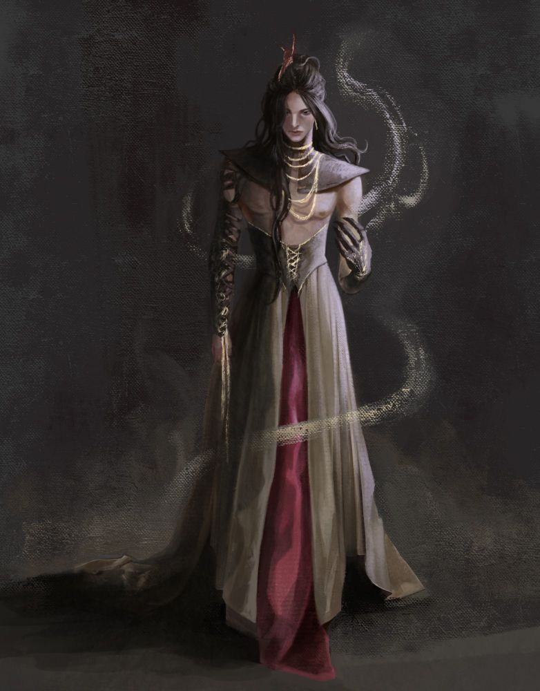 Character design of and elf prince that can manipulate and use sand as magic 
