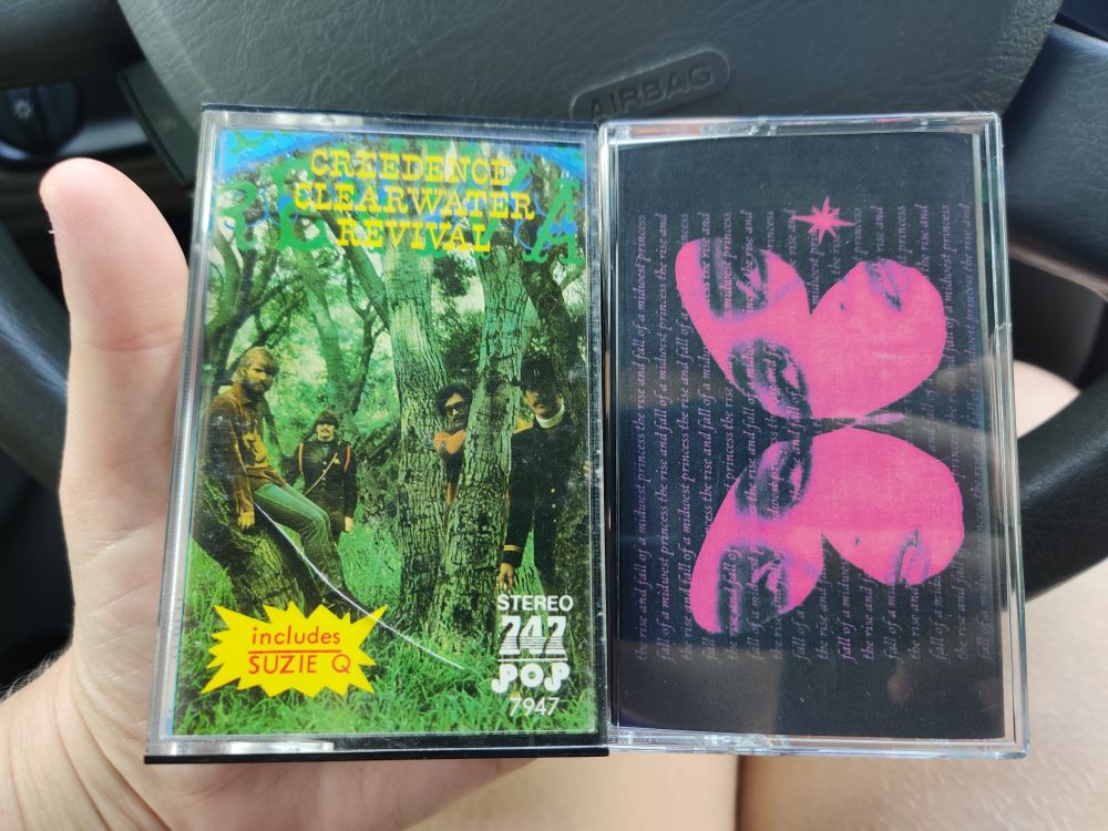 Picture of Creedence Clearwater Revival and Chappell Roan cassettes