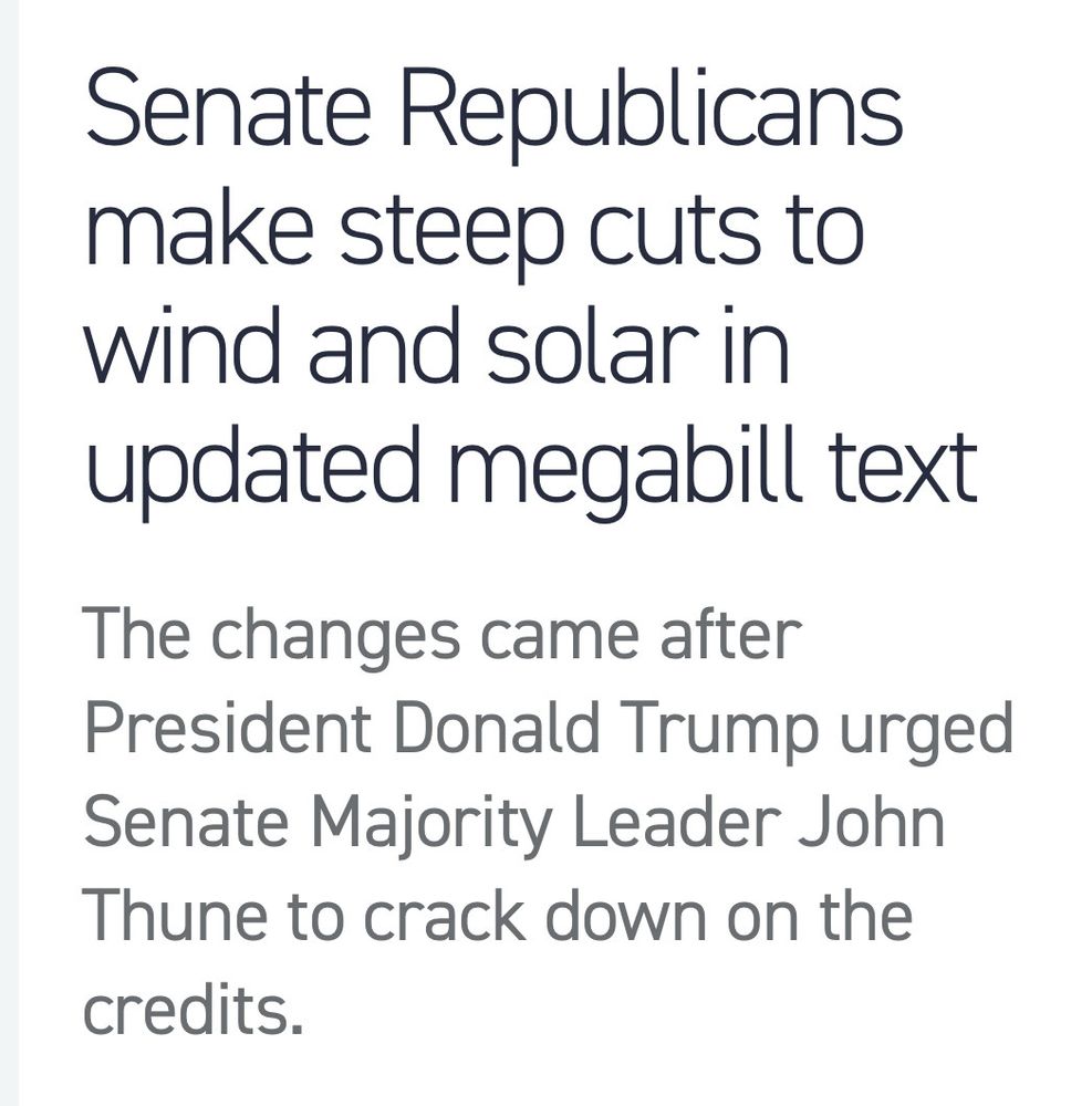 Senate Republicans make steep cuts to wind and solar in updated megabill text
