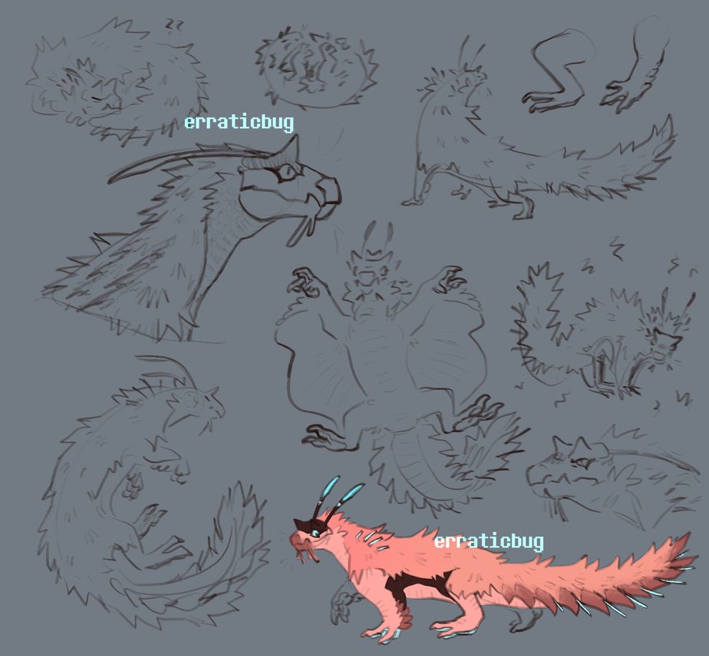 Rain World-ified Tobi-Kadachi Five Pebbles (Monster Hunter x Rain World)