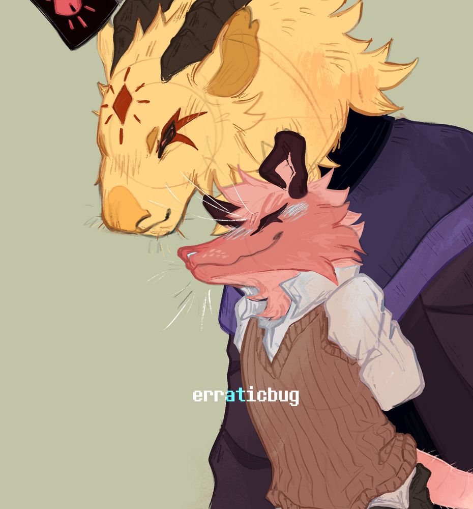 Leader Seven Red Suns and Follower Five Pebbles (Cult of the Lamb x Rain World)