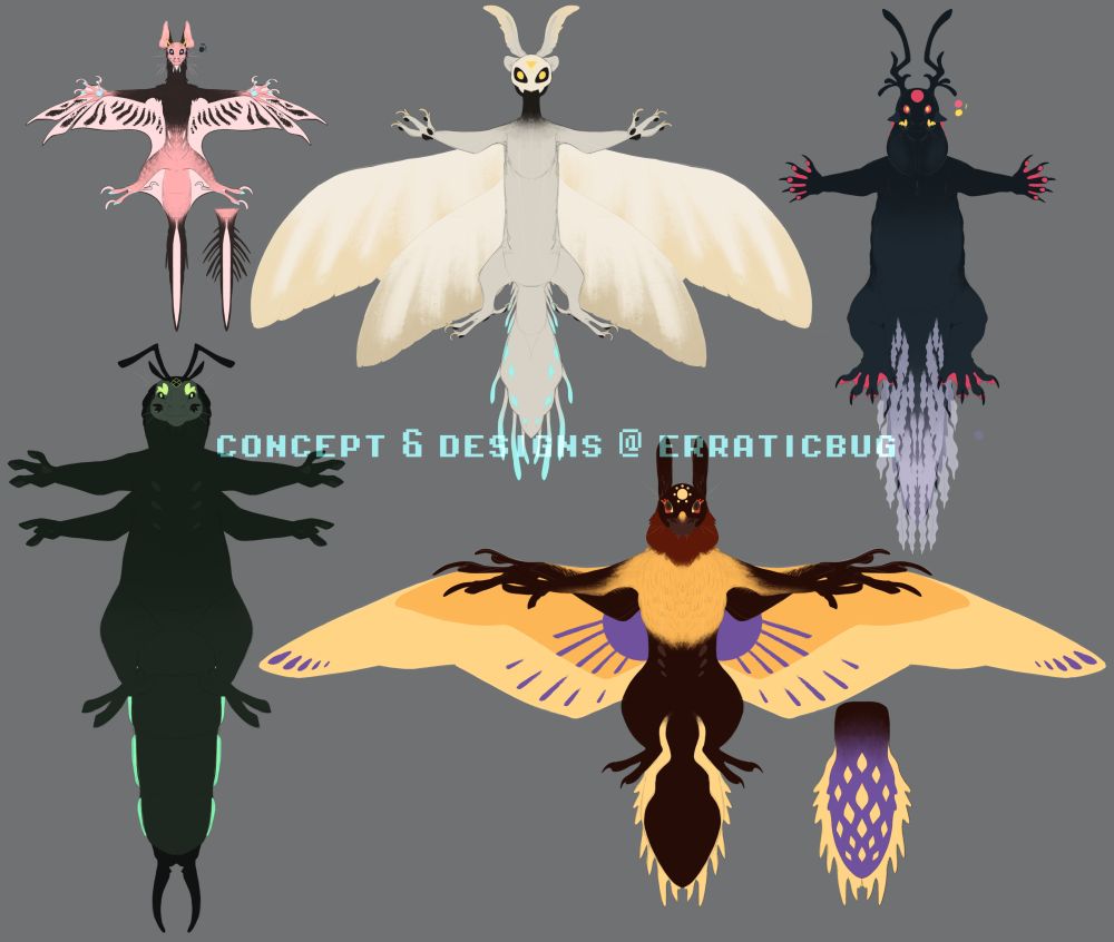 iterator bioengineered travel vessels concepts (Rain World)
sheet of all 5