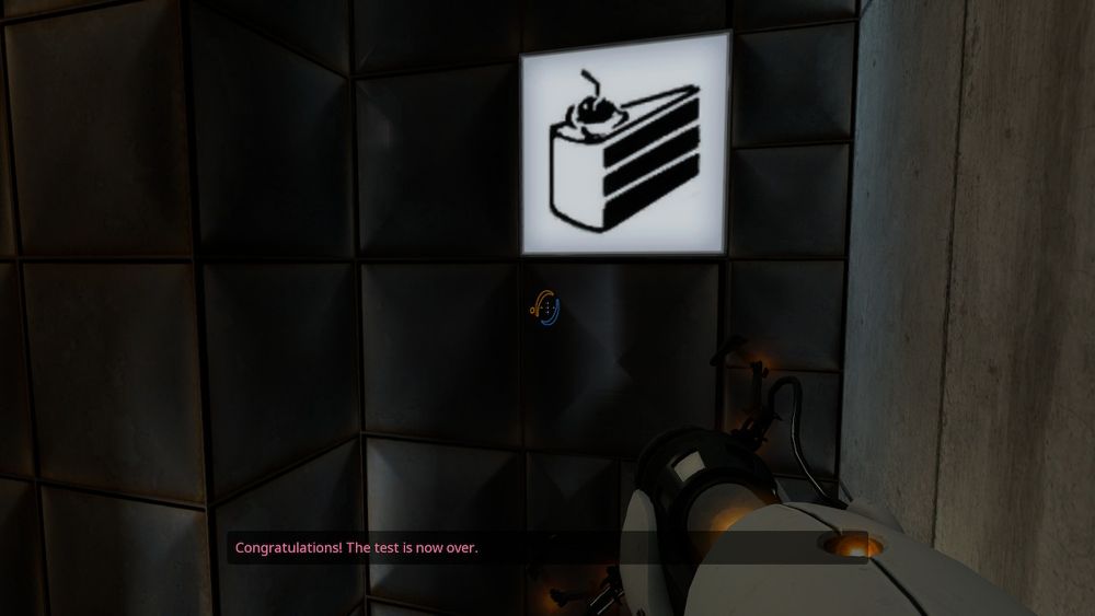 Portal screenshot. The cake logo on the wall.
