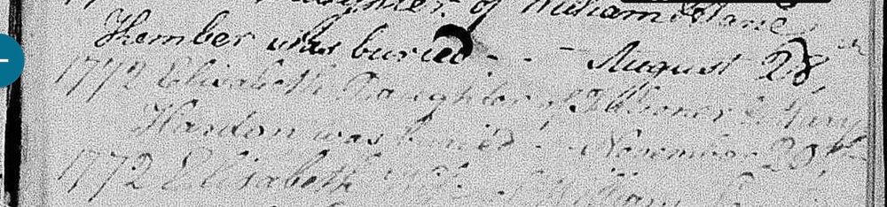 Image screenshot for this record: "England, Sussex, Parish Registers, 1538-1910", FamilySearch (https://www.familysearch.org/ark:/61903/1:1:Q2QW-4W66 : Sat Aug 31 06:53:41 UTC 2024), Entry for Elizabeth Hardon and *Boner Hardon, 20 Nov 1772.