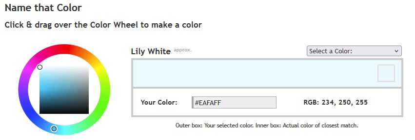Jörn's primary color's name, from https://chir.ag/projects/name-that-color/#EAFAFF "Lily White"