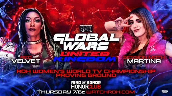 Ring of Honor match card for Thursday 12/18: Red Velvet vs. Session Moth Martina (ROH Women's TV Championship Proving Ground Match)