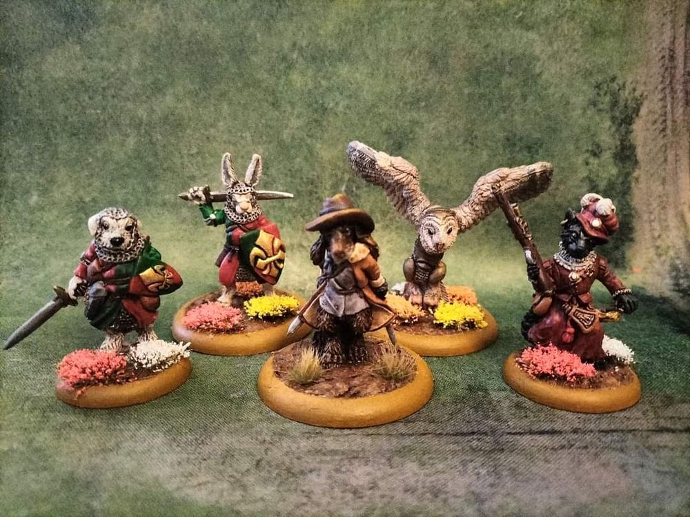 We're going to give Blue-sky a go. Instagram locked me out of my account. Want to have a place where I can keep track of minis I paint. These are based on pets and cuddlies my kids have. #burrowsandbadgers #oathswornminiatures 