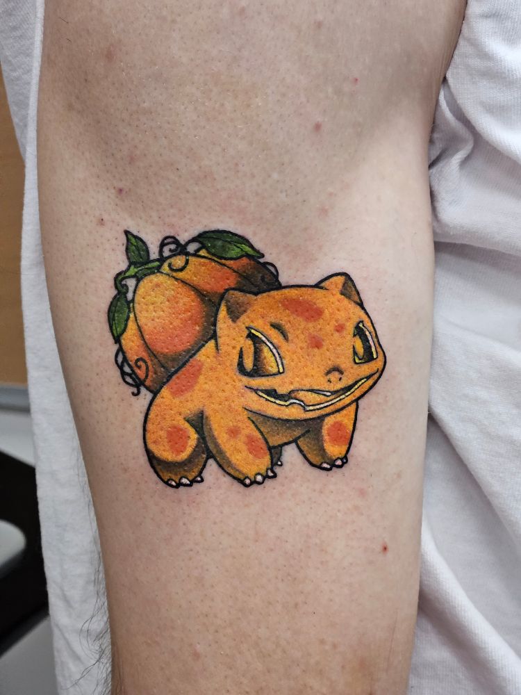 Pumpkin Bulbasaur tattoo