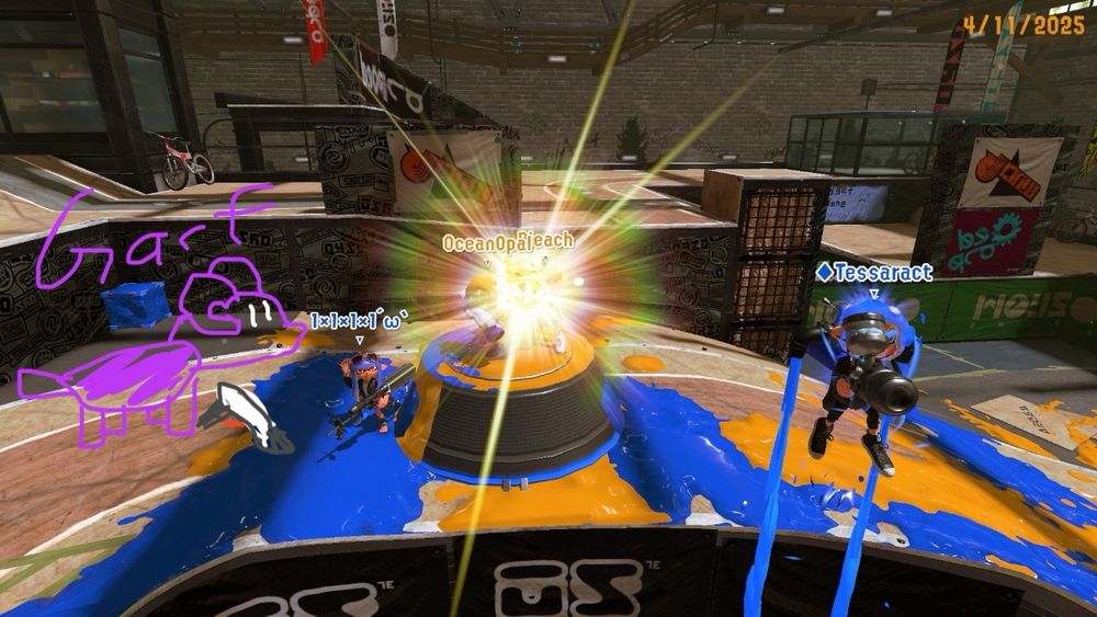 Sudden Acquisition of a Toasted drip pic

Garf is scribbled in because they subbed for the first 2 games and saved our entire run
Devil is pictured with Liter
Opal has SBlast 91 but it’s hard to see because 
Bleach brought the light of God into the photo
Tessa in an inkjet she got many clutch kills with