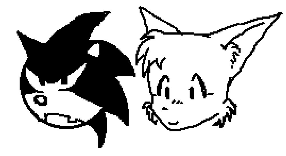 Sonic and Tails, stylized after western and eastern cartoons respectively 