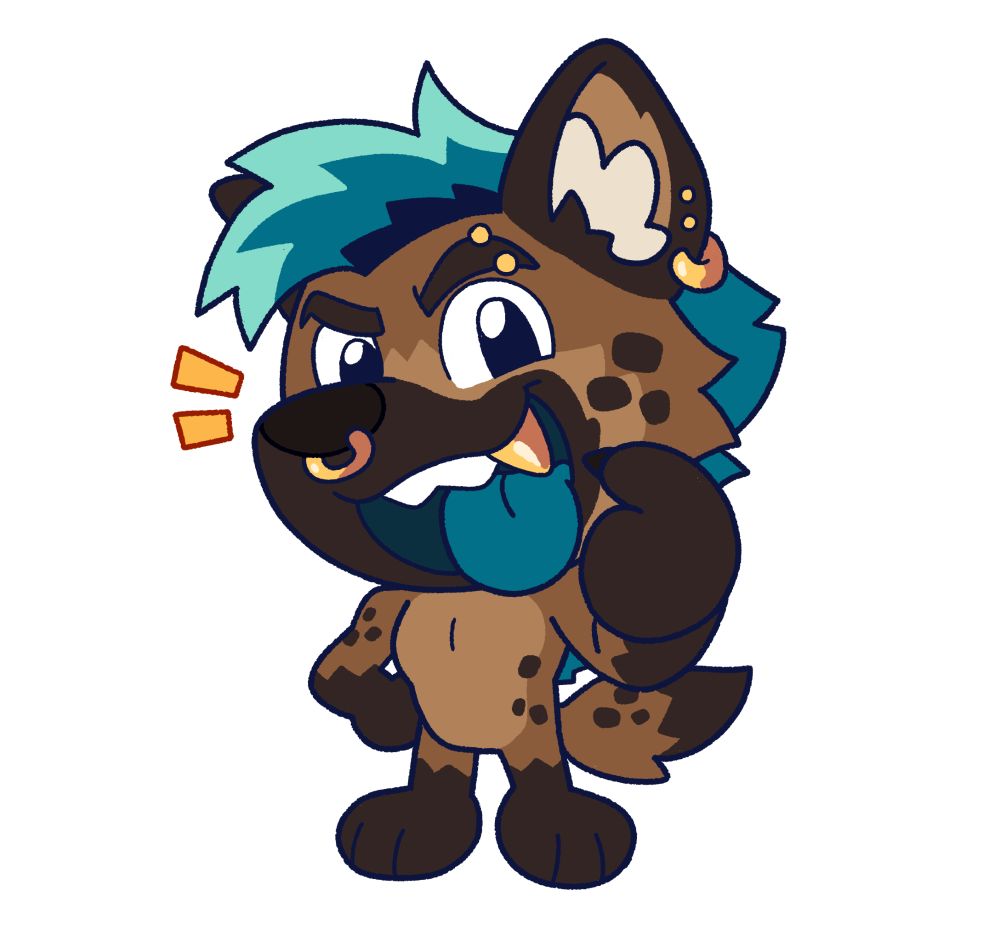 A chibi furry character sticking their tongue out with a cheeky expression.