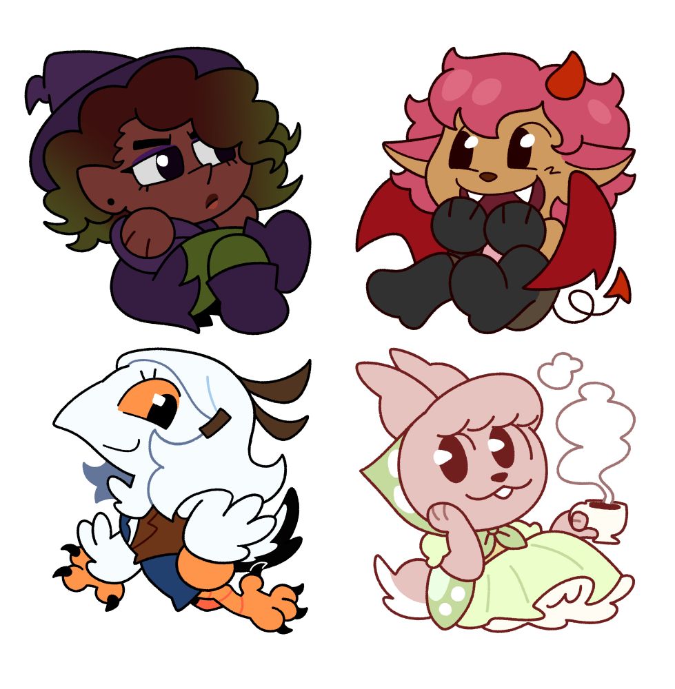 4 chibi drawings