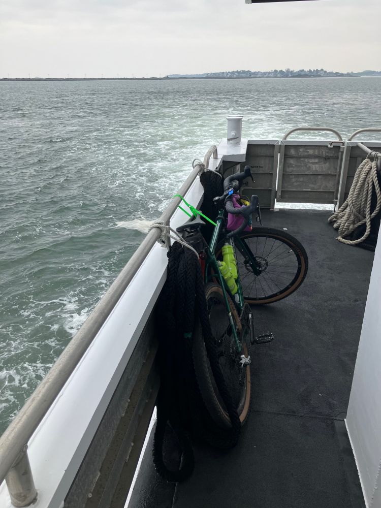 Bike lean on the ferry.