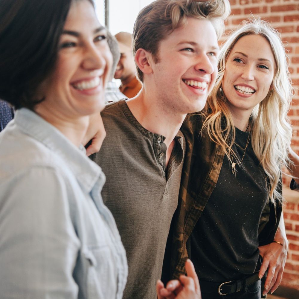 Group of young people smiling