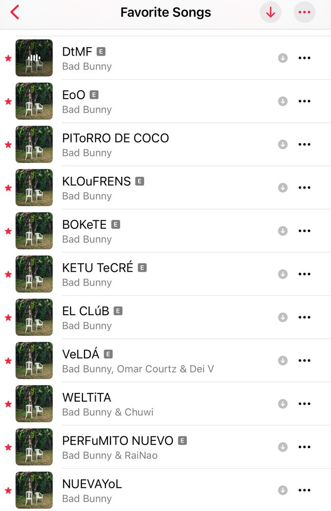 Songs I like from the Bad Bunny album 